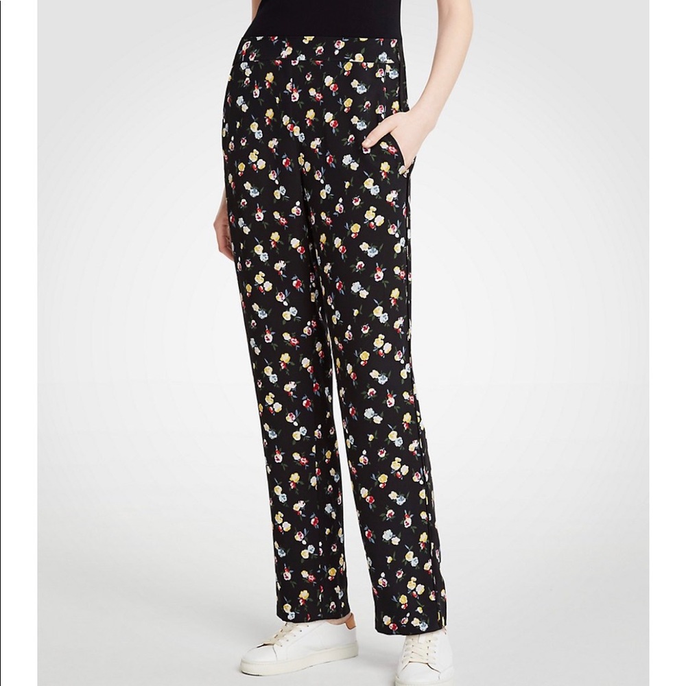 Ann Taylor winter floral Easy pants